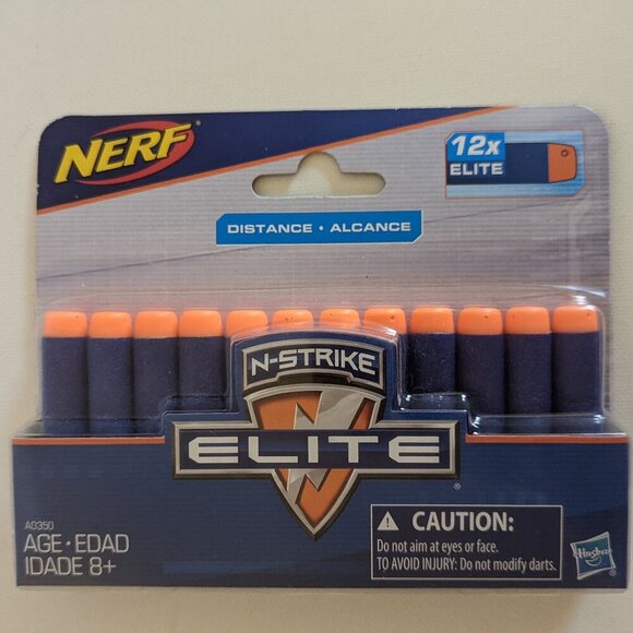 NWT Nerf 12X N-Strike Elite Distance Foam Gun Blaster Darts Refill Pack Hasbro - Picture 1 of 3